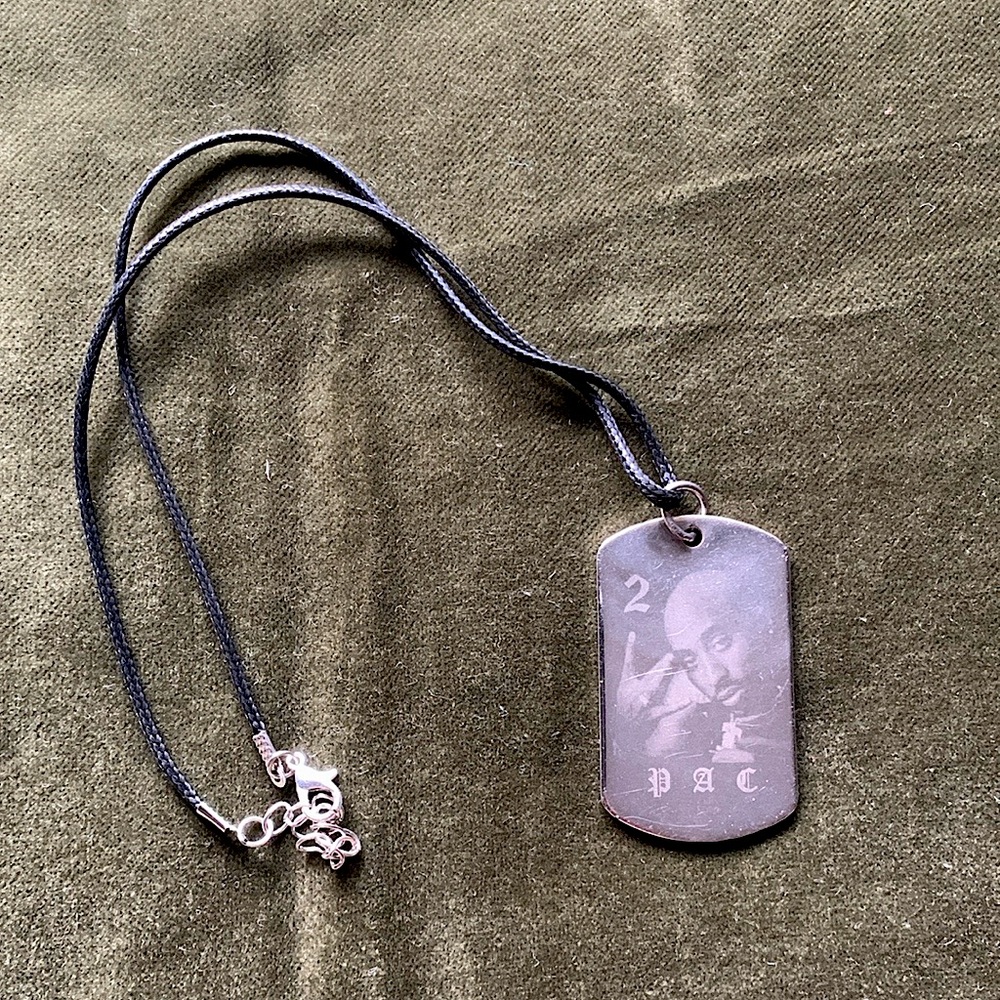 2pac Shakur dog tag necklace